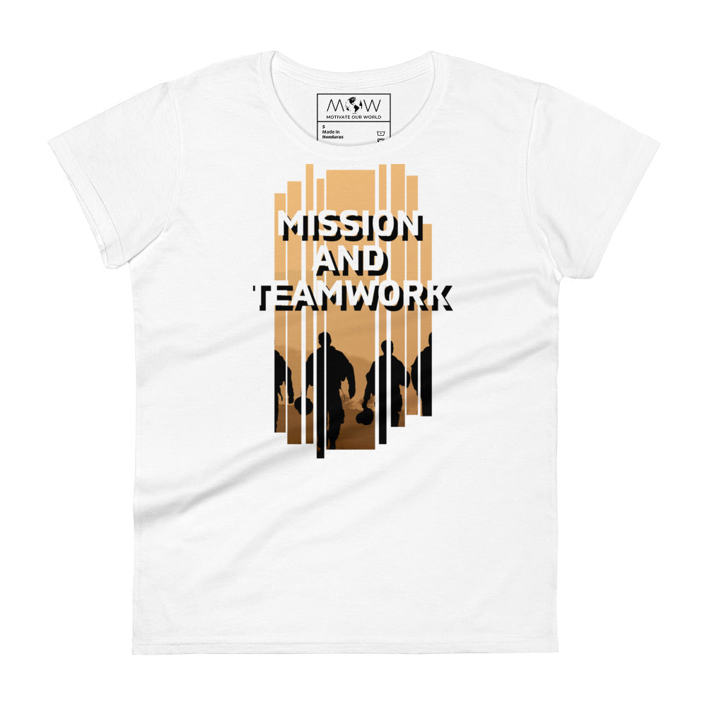 Mission and Teamwork II Women’s Motivational White T-Shirt