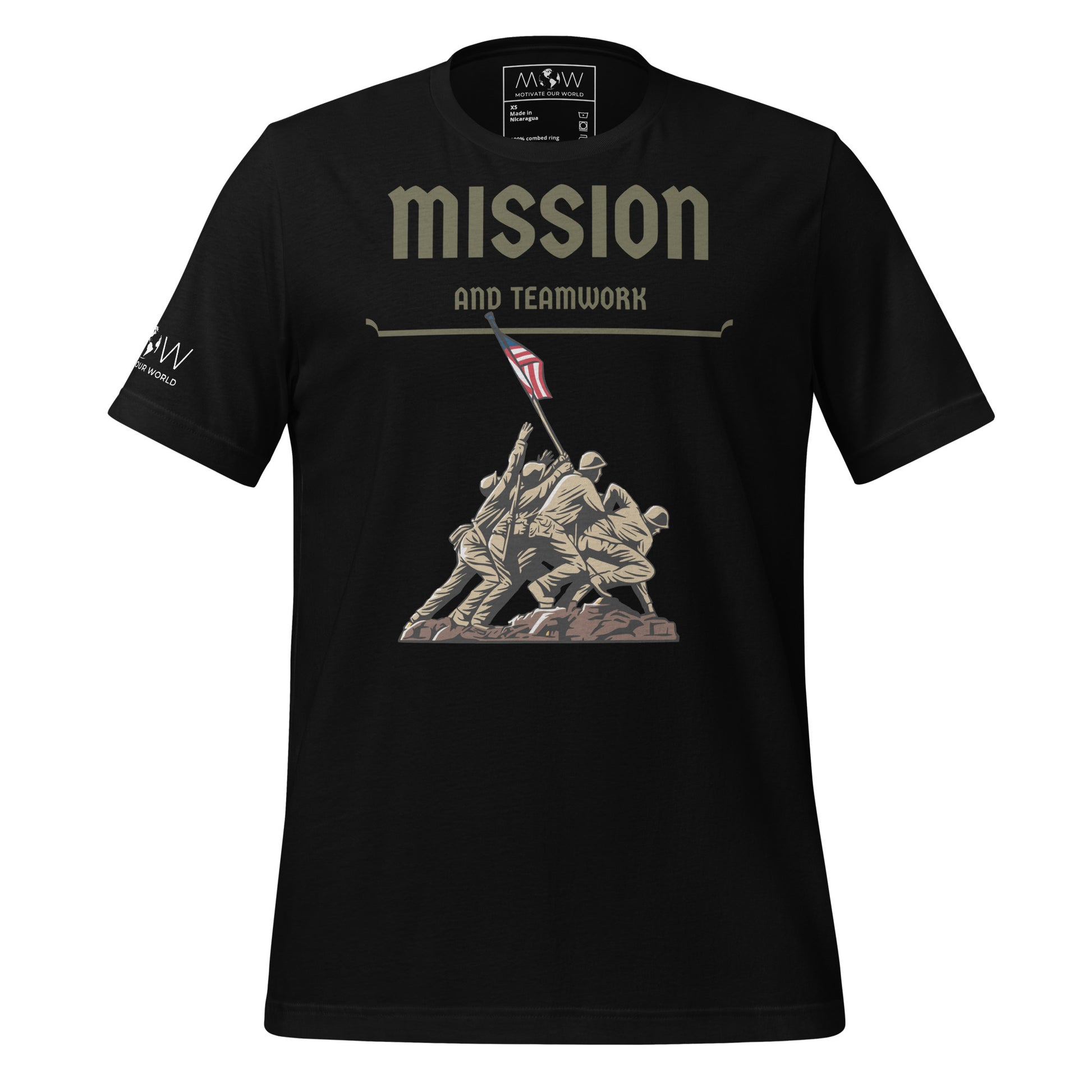 Mission and Teamwork Men's Motivational Black T-Shirt