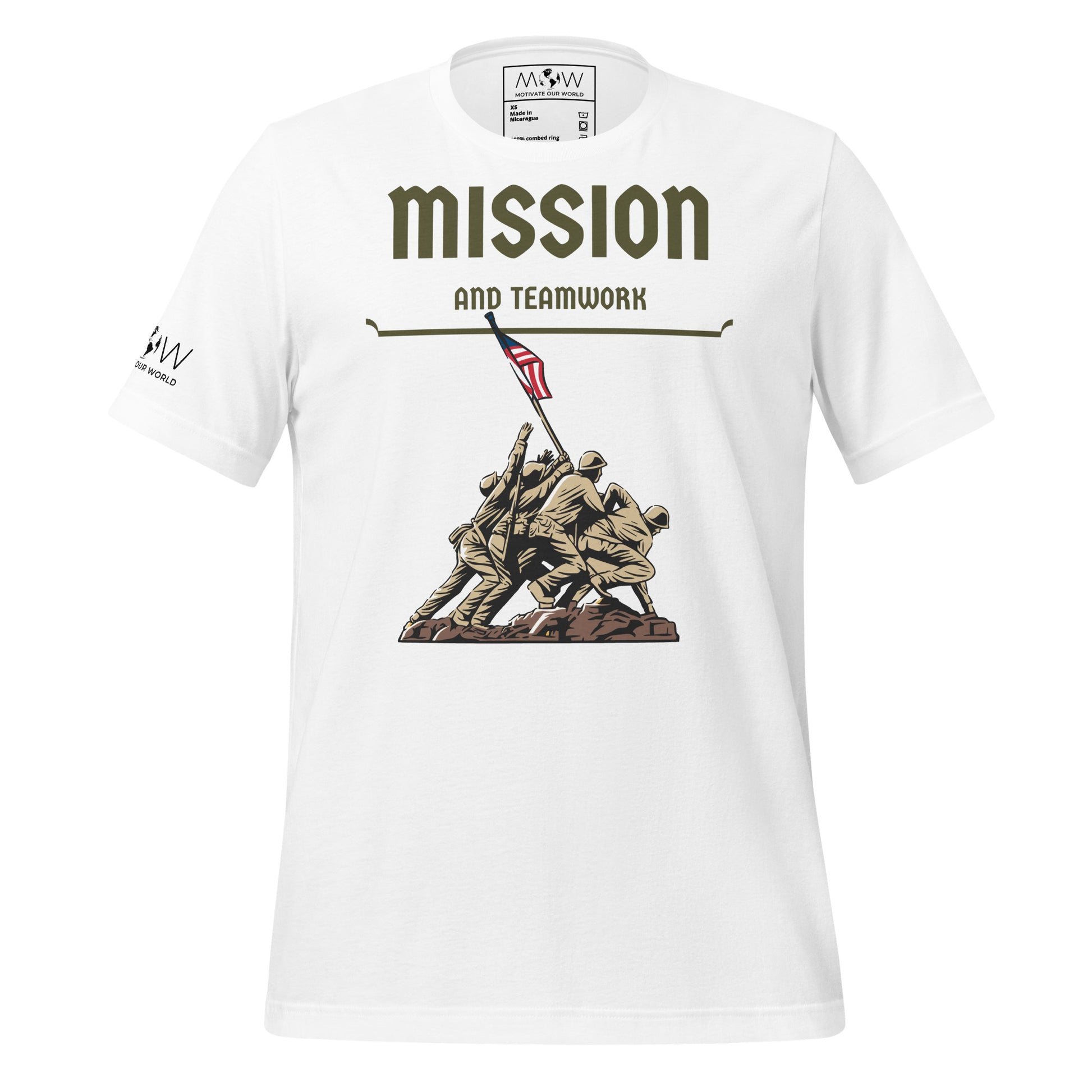 Mission and Teamwork Men's Motivational White T-Shirt
