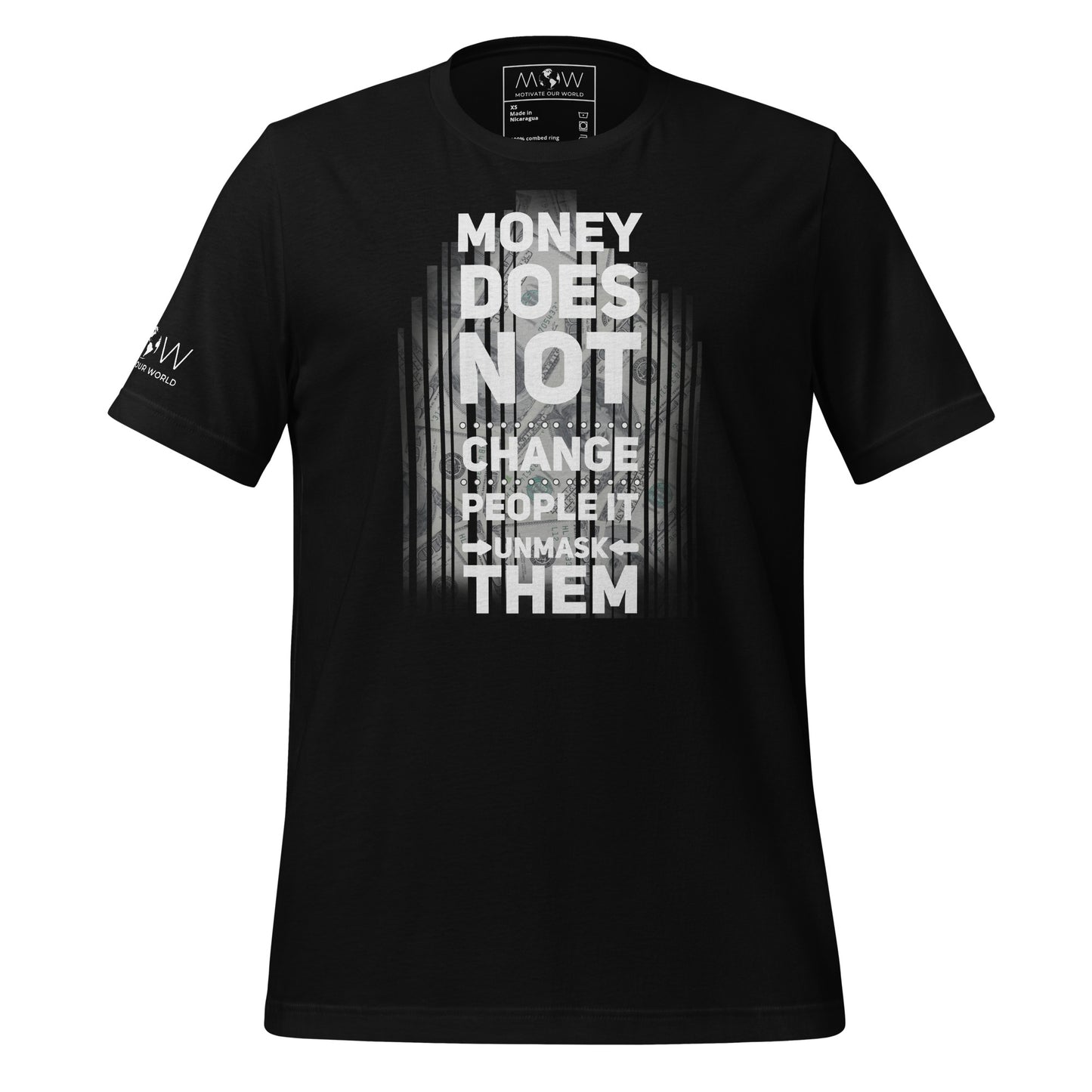 Money Doesn't Change People III Men's  Motivational Black T-Shirt