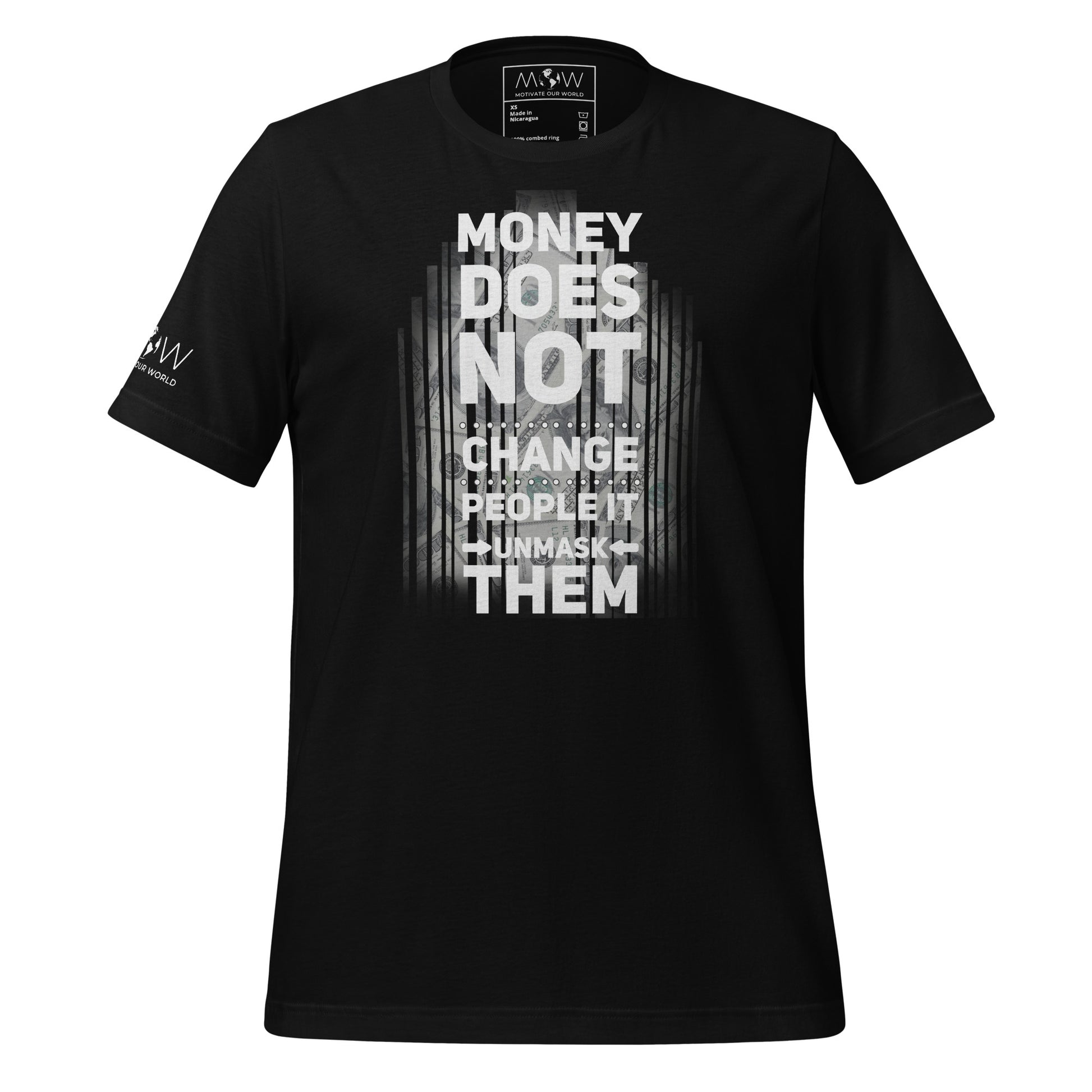 Money Doesn't Change People III Men's  Motivational Black T-Shirt