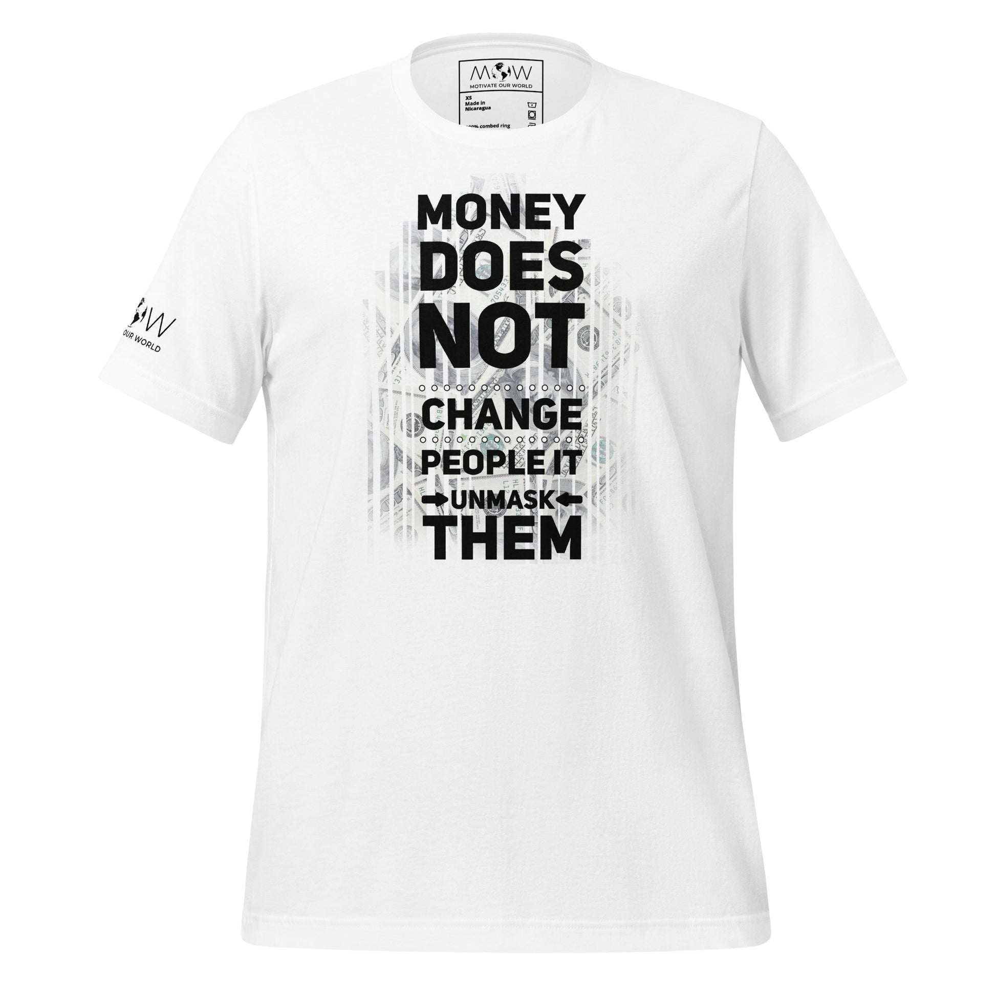 Money Doesn't Change People III Men's  Motivational White T-Shirt