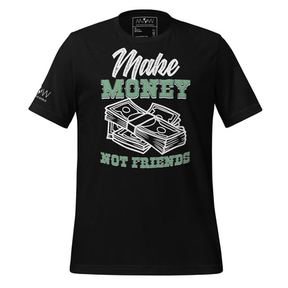 Money Not Friends Men's Motivstional Black T-Shirt
