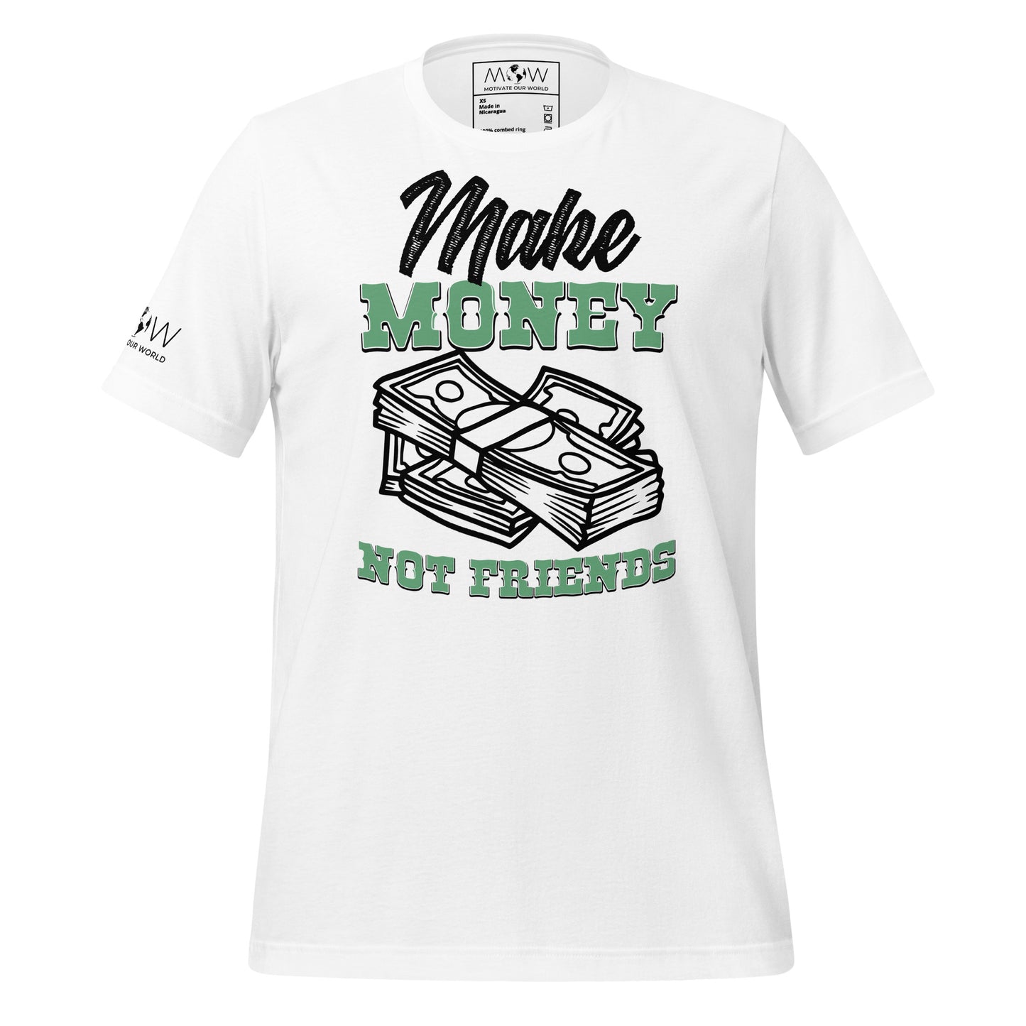 Money Not Friends Men's Motivstional White T-Shirt