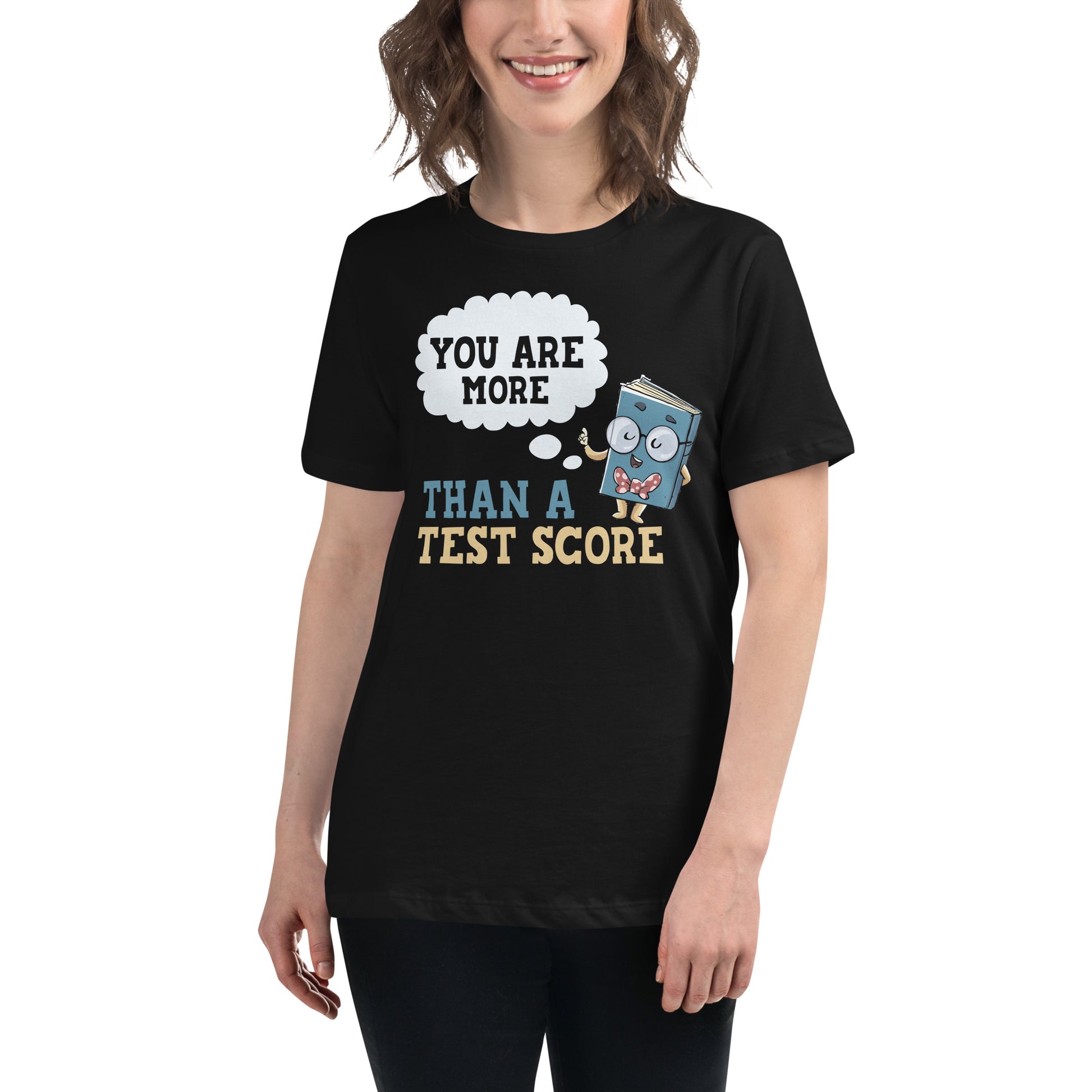 More Than a Test Score - Book Buddy Edition Black Motivational Women’s T-Shirt Lifestyle