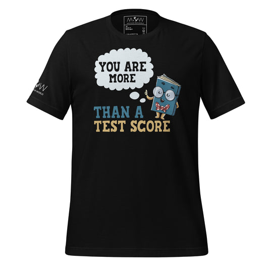 More Than a Test Score - Book Buddy Edition Men's Motivational Black T-Shirt