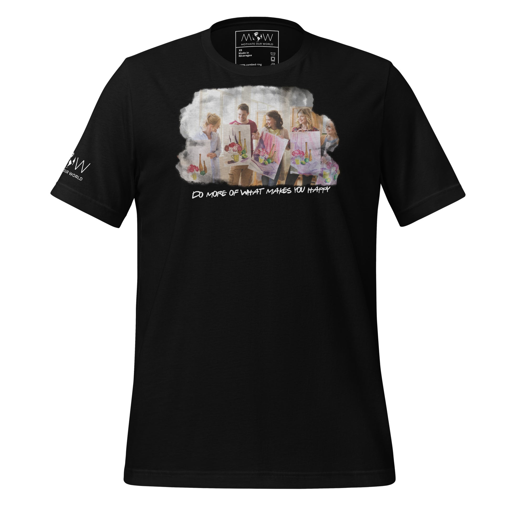 More of What Makes You Happy Black Motivational Men's T-Shirt