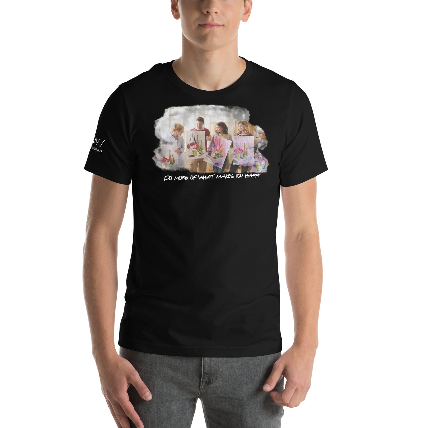 More of What Makes You Happy Black Motivational Men's T-Shirt