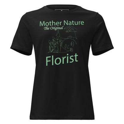 Mother Nature Original Florist Line Art Black Motivational Women’s T-Shirt