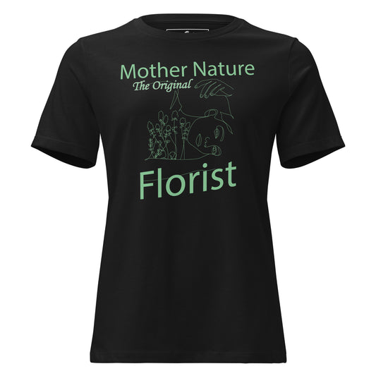 Mother Nature Original Florist Line Art Black Motivational Women’s T-Shirt
