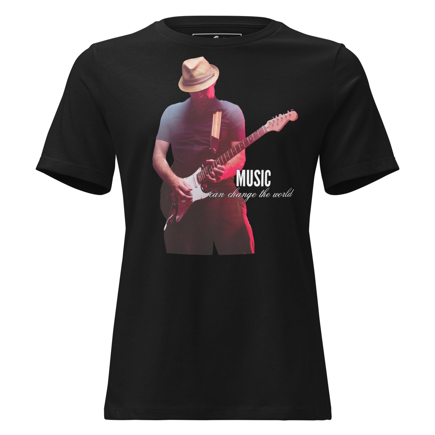 Music Can Change the World - Guitarist Edition Black Motivational Women’s T-Shirt