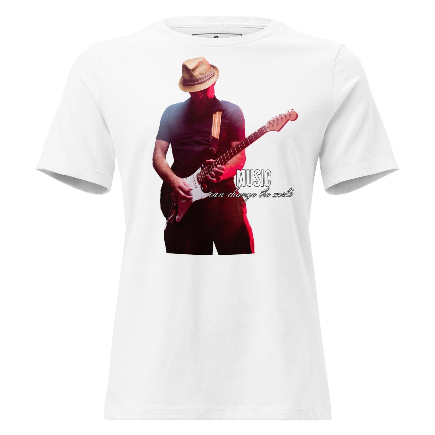Music Can Change the World - Guitarist Edition White Motivational Women’s T-Shirt