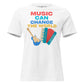Music Can Change the World - Notes Edition White Motivational Women’s T-Shirt