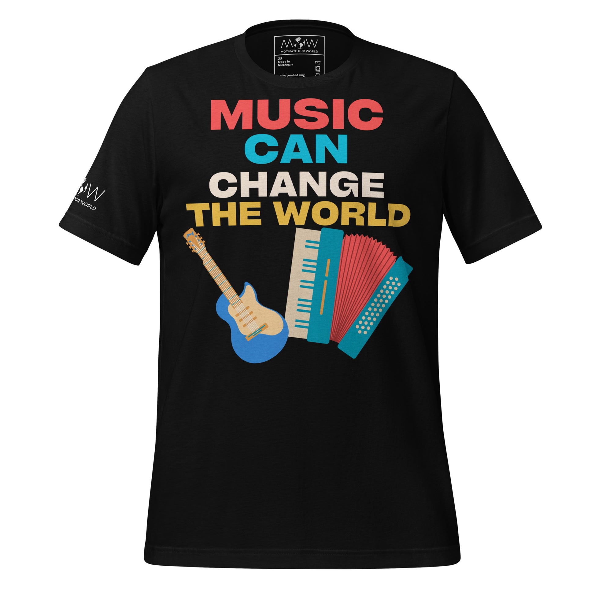 Music Can Change the World Black Motivational Men's T-Shirt