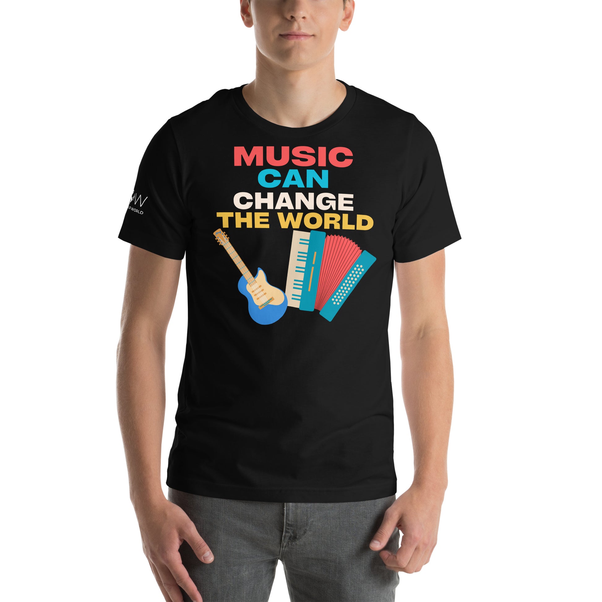 Music Can Change the World Black Motivational Men's T-Shirt