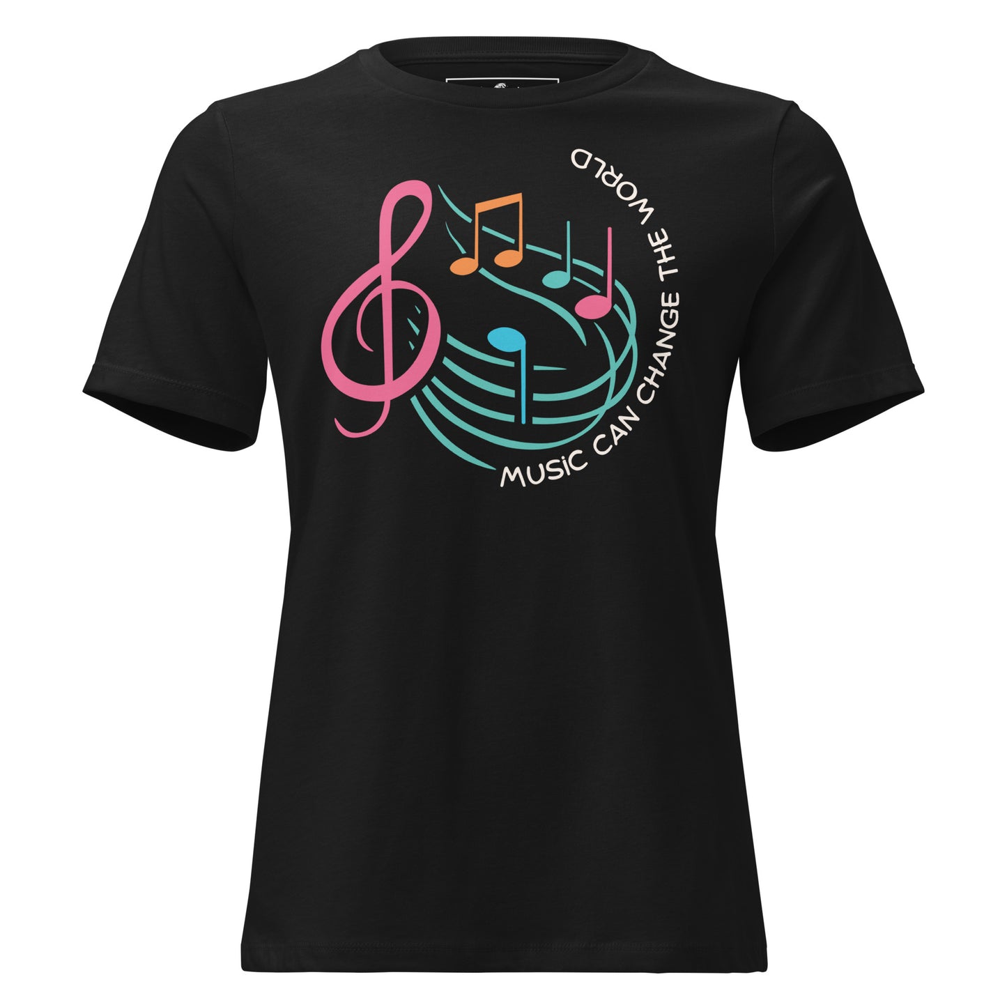 Music Can Change the World Black Motivational Women’s T-Shirt