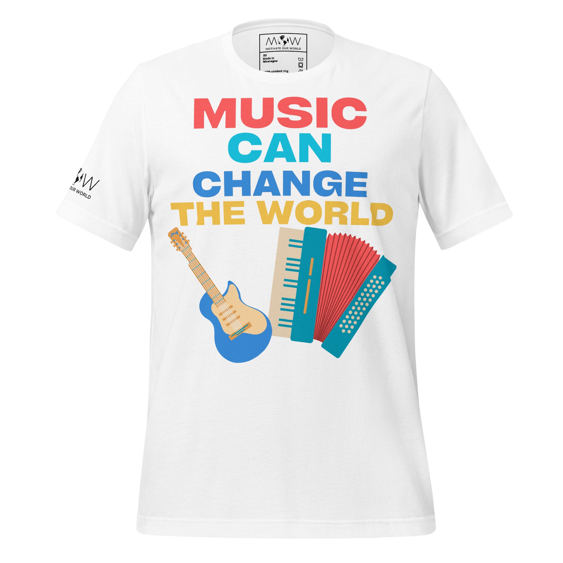 Music Can Change the World White Motivational Men's T-Shirt