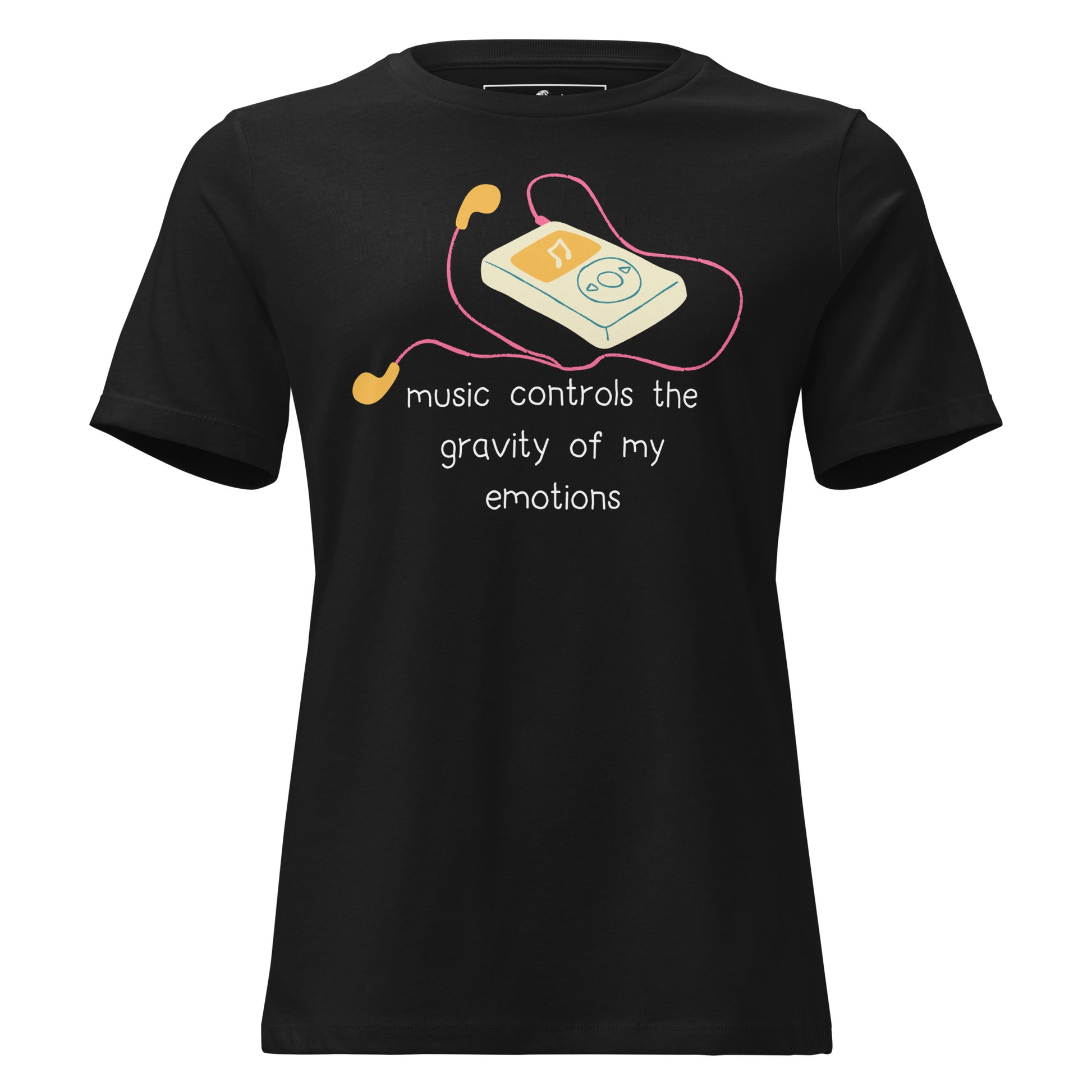 Music Controls the Gravity of My Emotions - Bold Silhouette Black Motivational Women’s T-Shirt