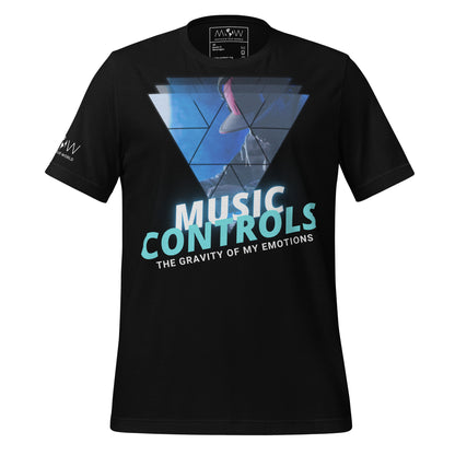 Music Controls the Gravity of My Emotions - Neon Vibes Black Motivational Men's T-Shirt