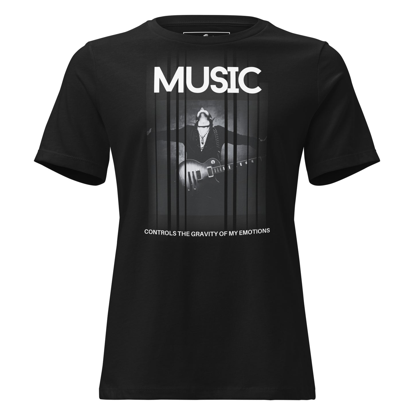 Music Controls the Gravity of My Emotions - Neon Vibes Black Motivational Women’s T-Shirt