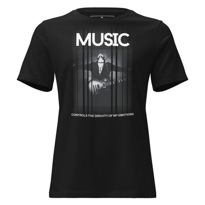 Music Controls the Gravity of My Emotions - Neon Vibes Black Motivational Women’s T-Shirt
