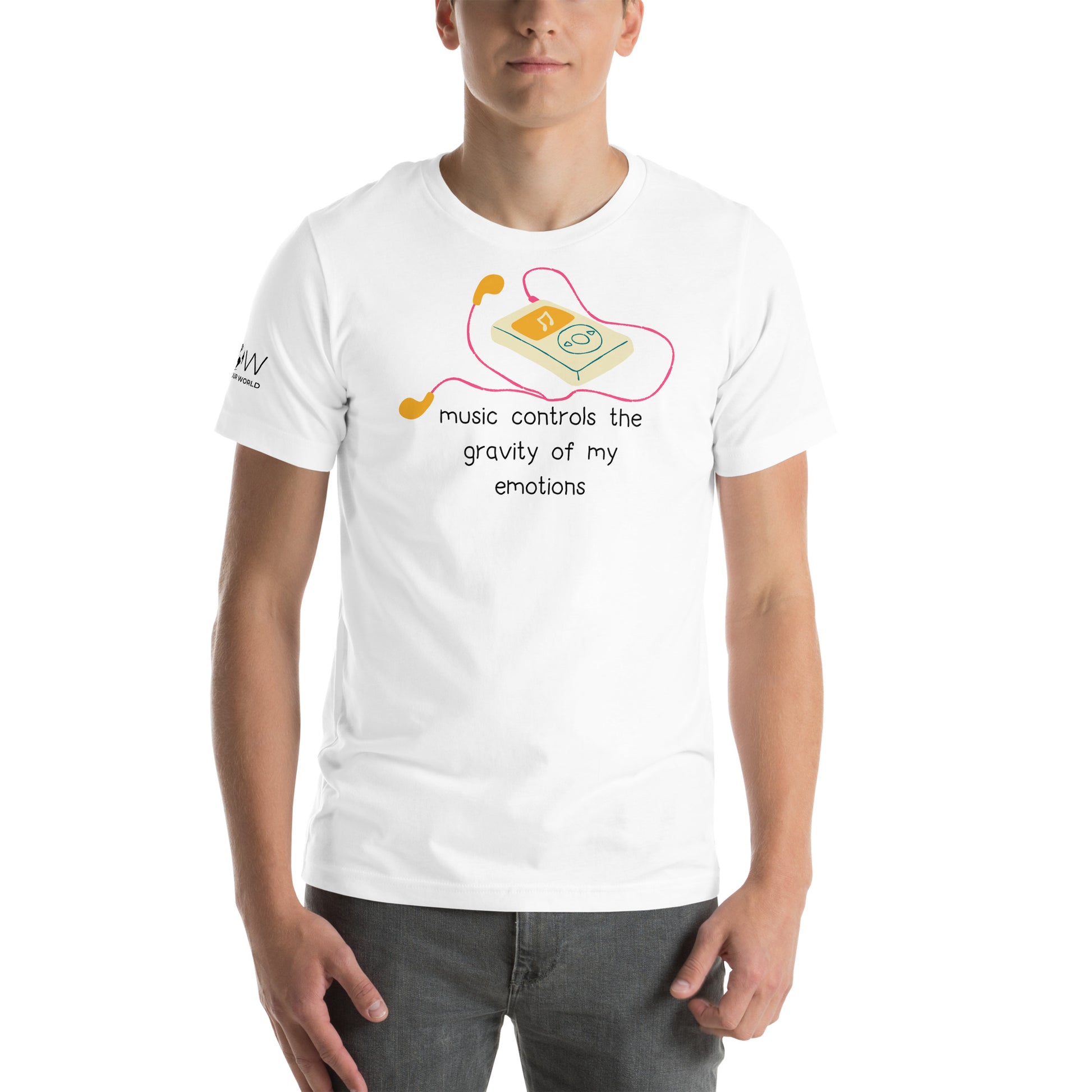 Music Controls the Gravity of My Emotions - Retro Edition White Motivational Men's T-Shirt