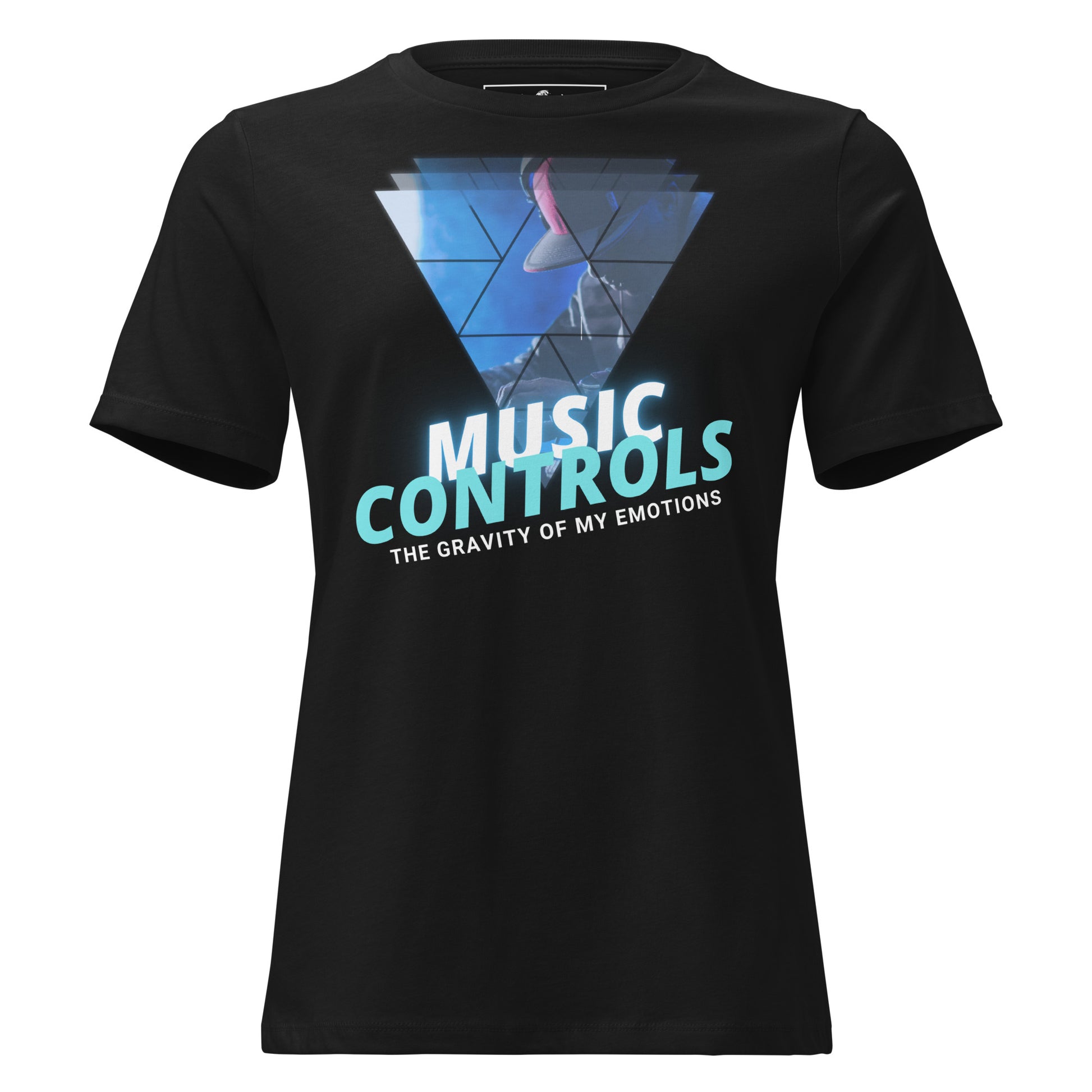 Music Controls the Gravity of My Emotions Black Motivational Women’s T-Shirt
