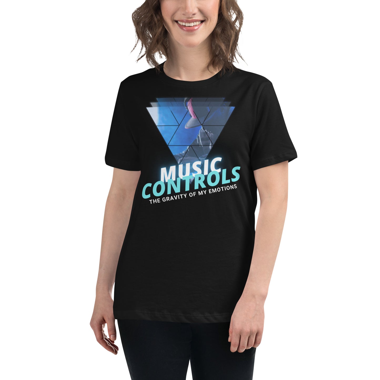 Music Controls the Gravity of My Emotions Black Motivational Women’s T-Shirt Lifestyle
