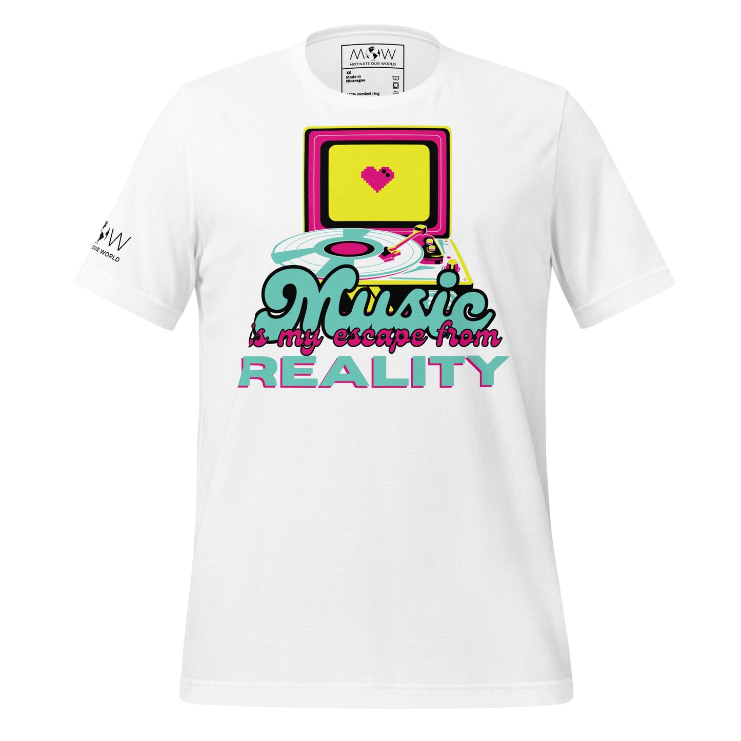 Music Is My Escape From Reality White Motivational Men's T-Shirt