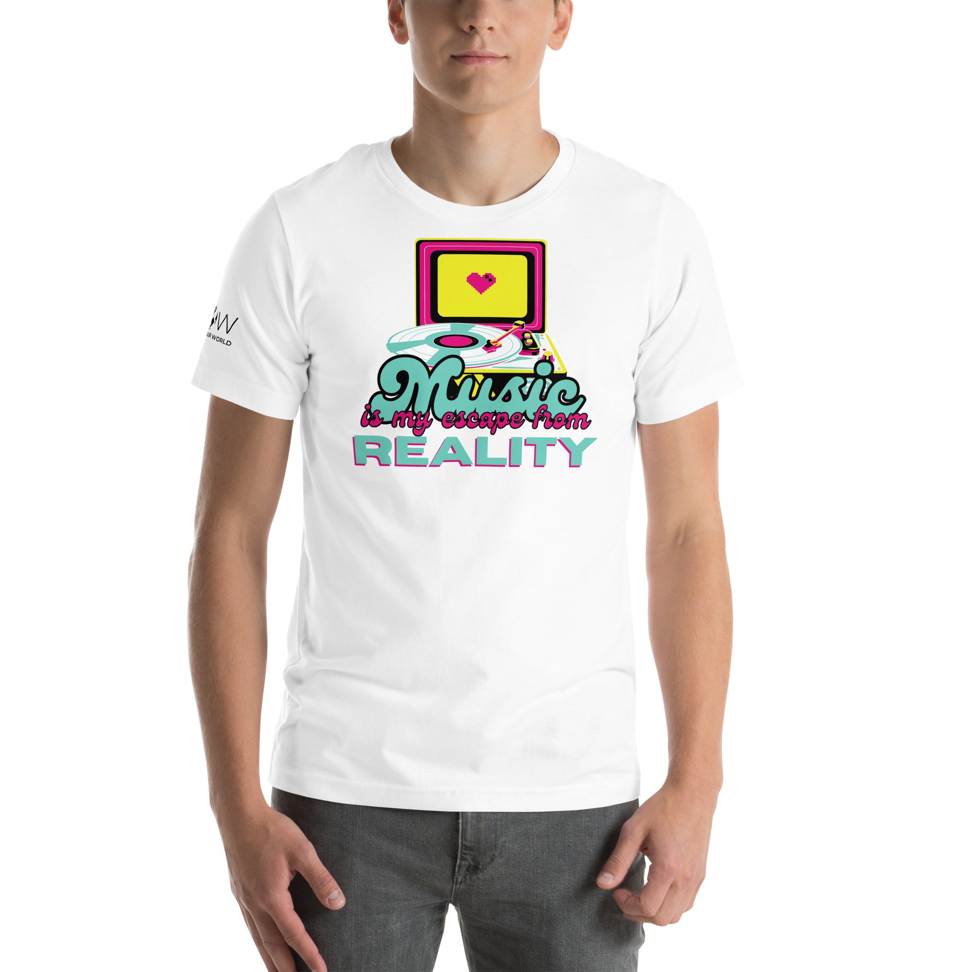 Music Is My Escape From Reality White Motivational Men's T-Shirt