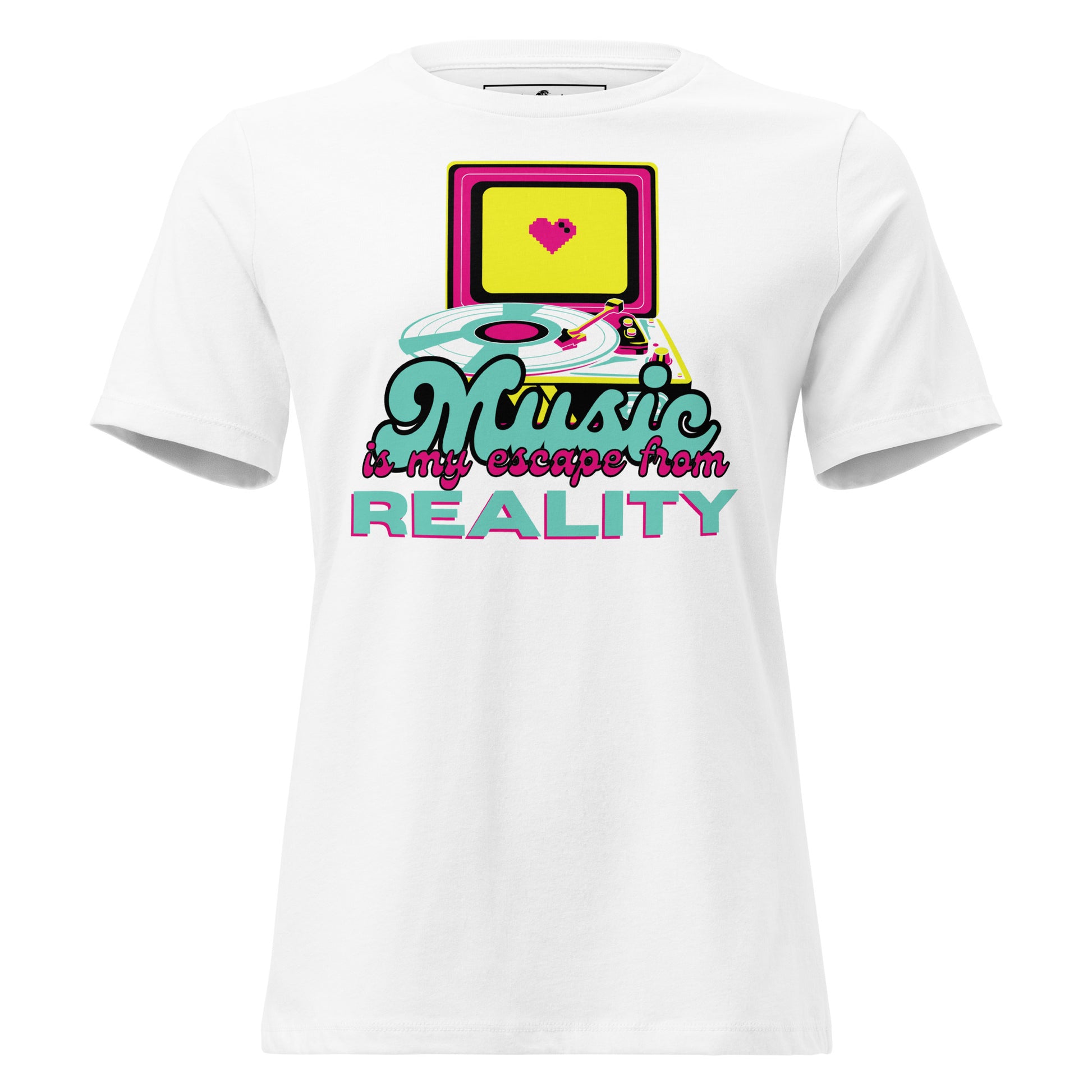 Music Is My Escape From Reality White Motivational Women’s T-Shirt