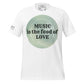 Music Is the Food of Love White Motivational Men's T-Shirt