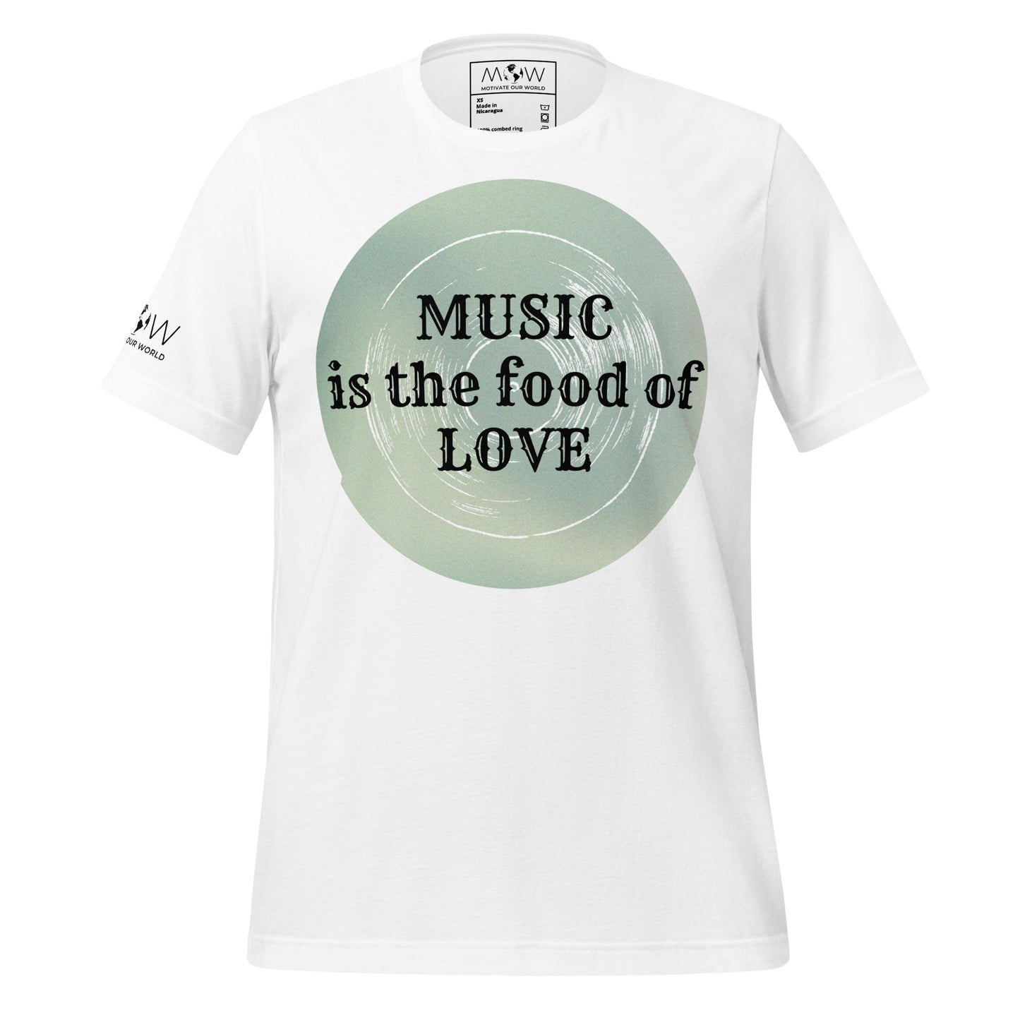 Music Is the Food of Love White Motivational Men's T-Shirt