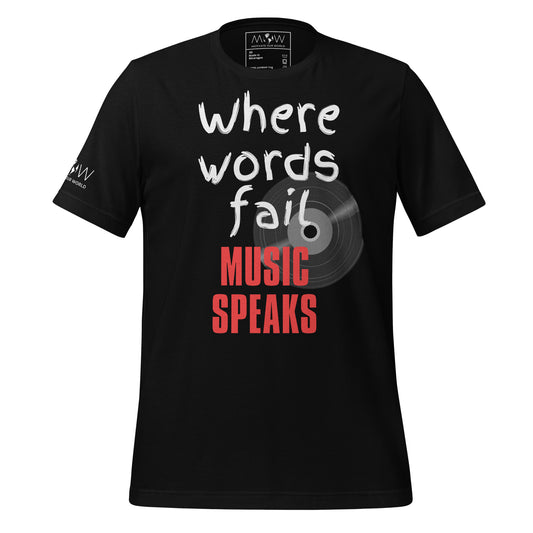 Music Speaks Black Motivational Men's T-Shirt