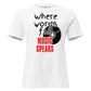 Music Speaks White Motivational Women’s T-Shirt