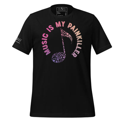 Music is My Painkiller - Icon Note Black Motivational Men's T-Shirt