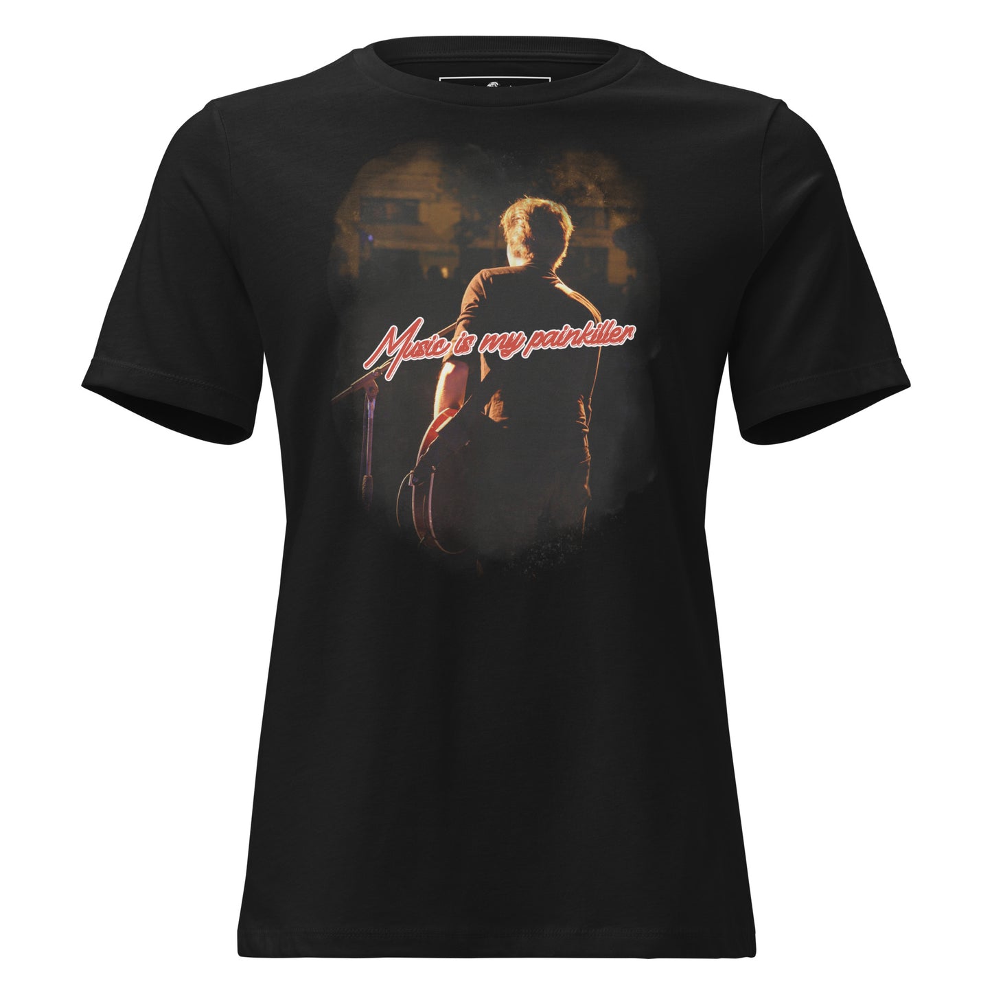 Music is My Painkiller - Live Performance Black Motivational Women’s T-Shirt