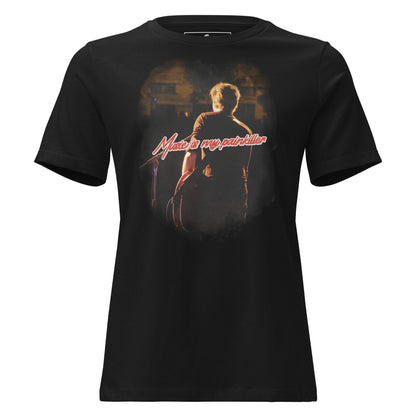 Music is My Painkiller - Live Performance Black Motivational Women’s T-Shirt