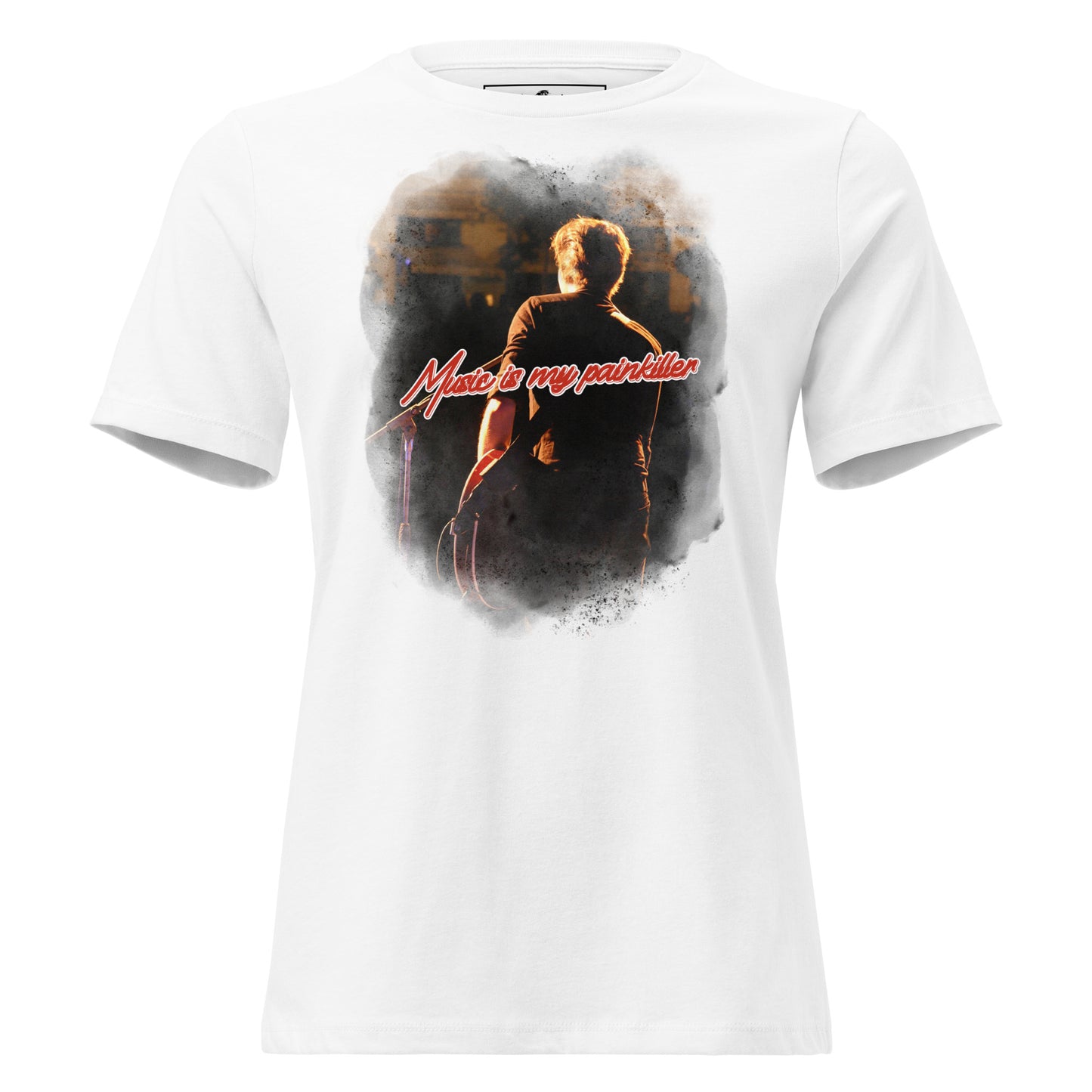 Music is My Painkiller - Live Performance White Motivational Women’s T-Shirt