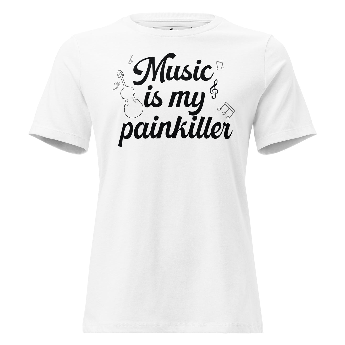 Music is My Painkiller - Notes White Motivational Women’s T-Shirt