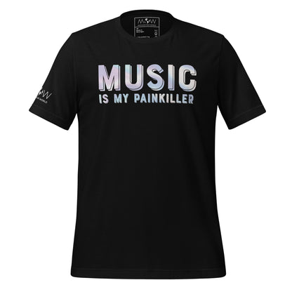 Music is My Painkiller Black Motivational Men's T-Shirt