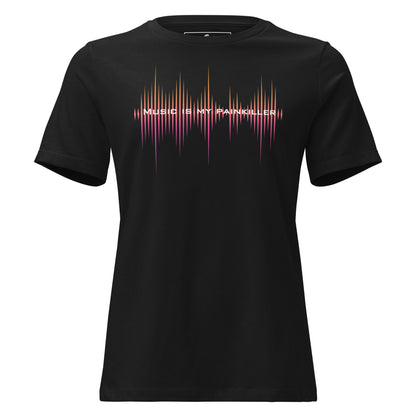 Music is My Painkiller Soundwave Black Motivational Women’s T-Shirt