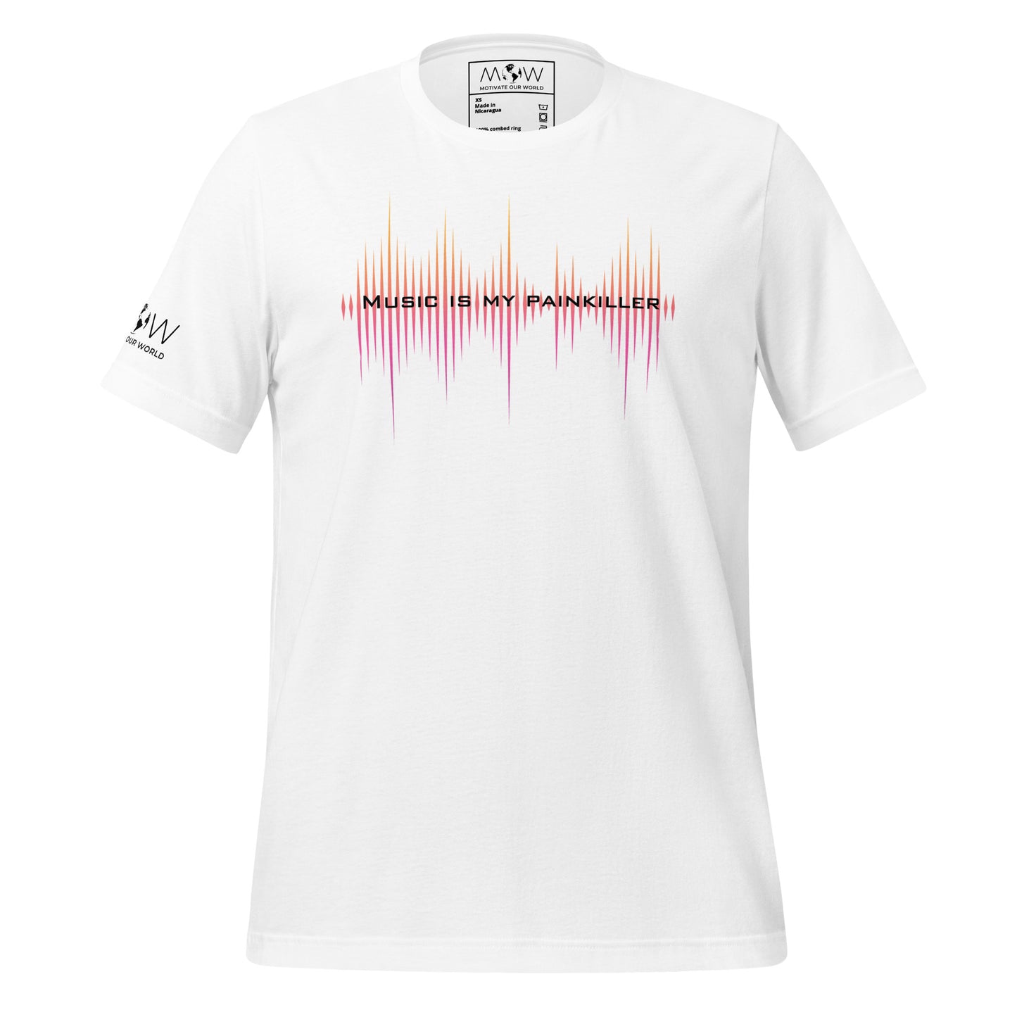 Music is My Painkiller Soundwave White Motivational Men's T-Shirt