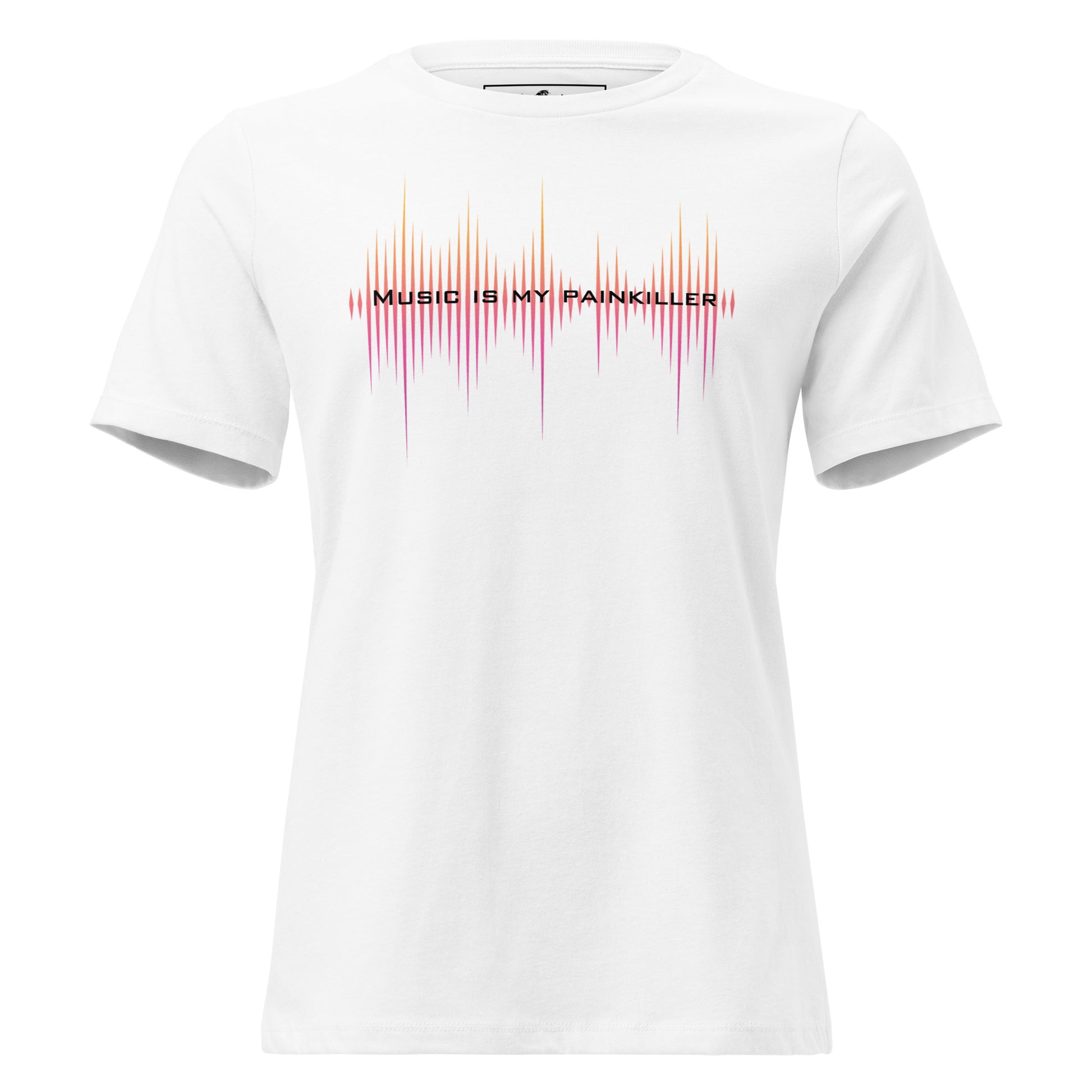 Music is My Painkiller Soundwave White Motivational Women’s T-Shirt
