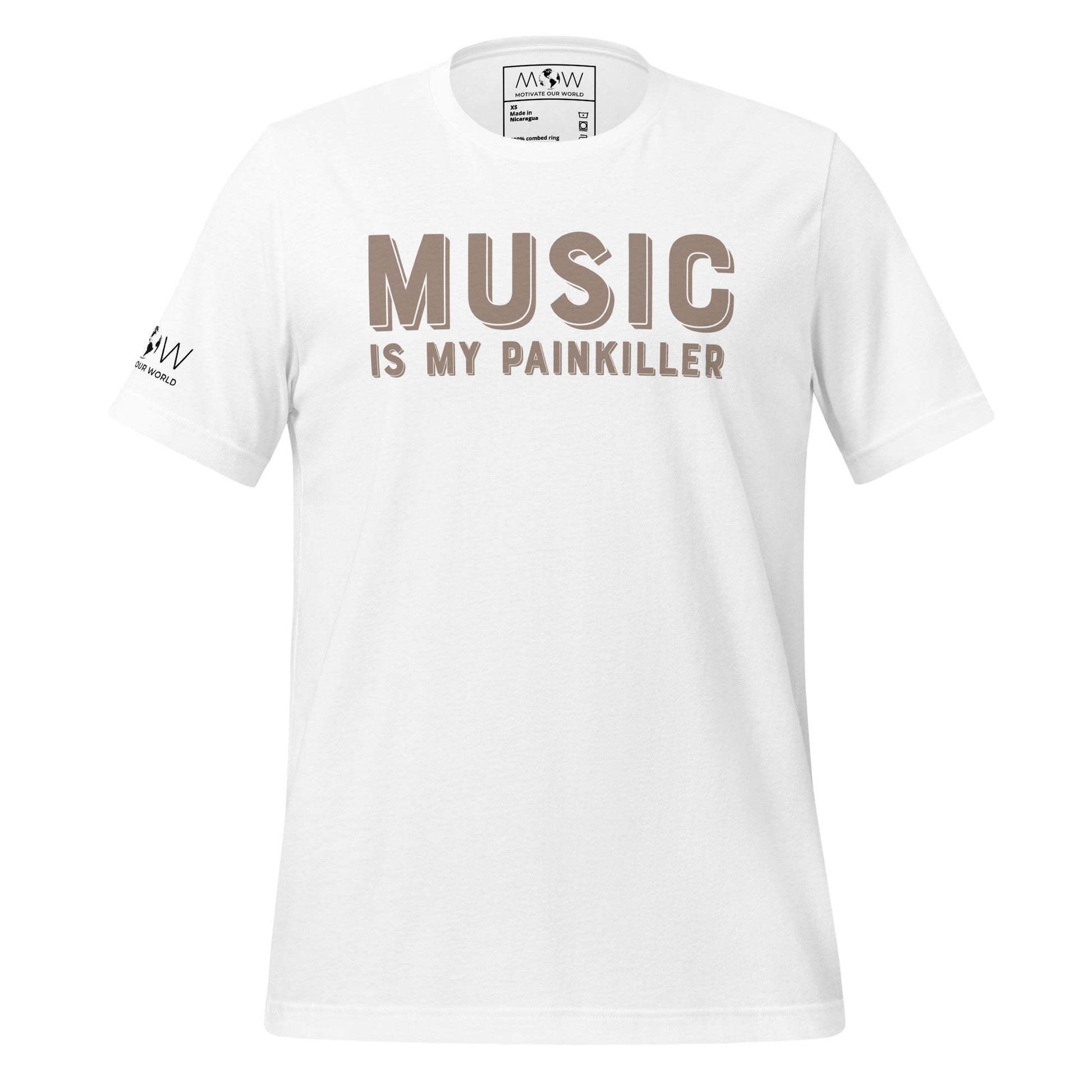 Music is My Painkiller White Motivational Men's T-Shirt