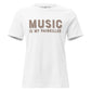 Music is My Painkiller White Motivational Women’s T-Shirt