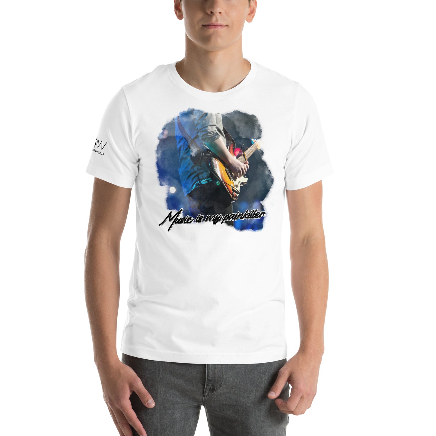 Music is My White Motivational Men's T-Shirt