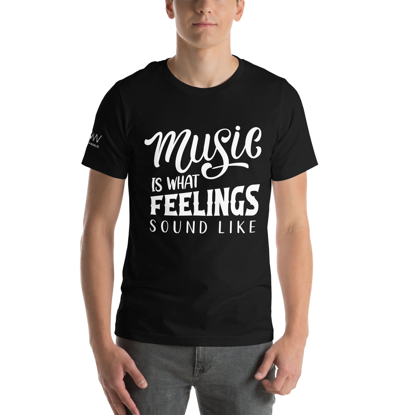 Music is What Feelings Black Motivational Men's T-Shirt