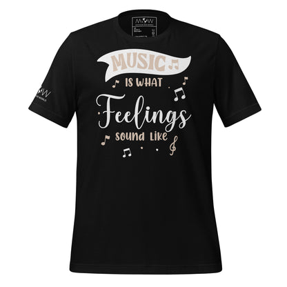 Music is What Feelings Sound Black Motivational Men's T-Shirt