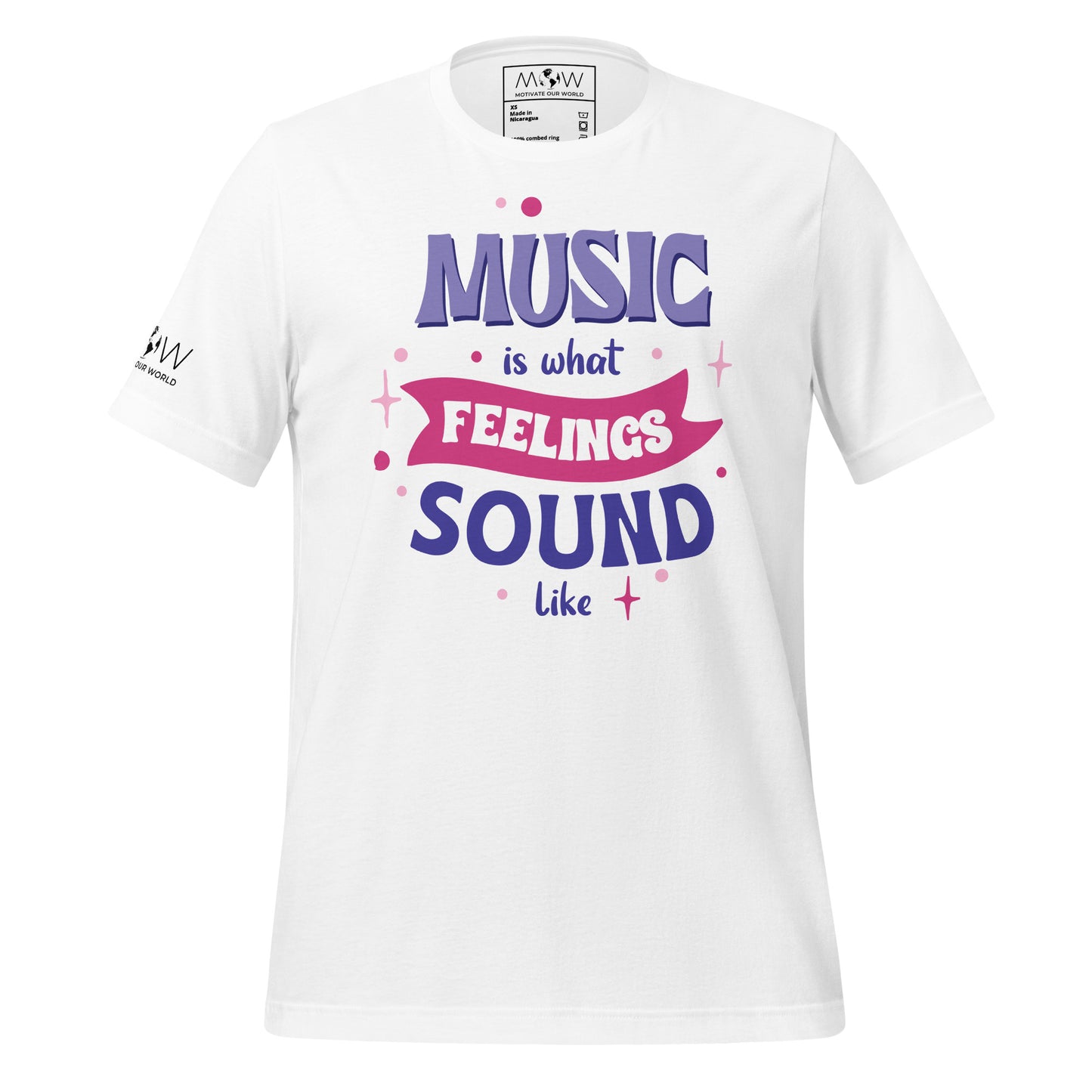 Music is What Feelings Sound Like White Motivational Men's T-Shirt